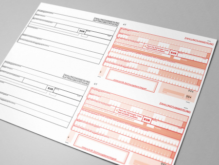 250 Bögen Blanko Doppel-Zahlungsanweisungen / Erlagscheine inkl. Perforation (= 500 Stück)