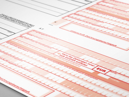 250 Bögen Blanko Doppel-Zahlungsanweisungen / Erlagscheine inkl. Perforation (= 500 Stück)