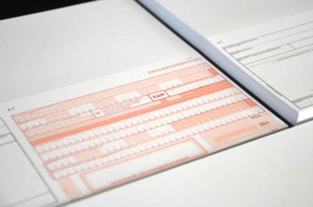 250 Stück Blanko Zahlungsanweisungen (A4 quer) inkl. Perforation