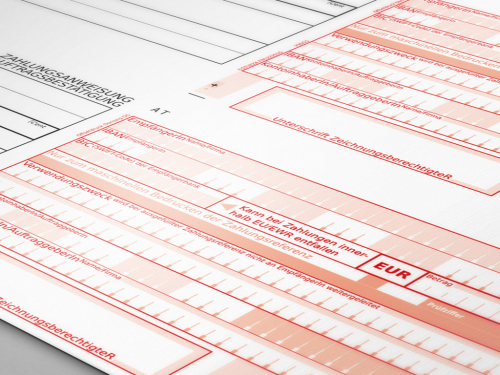 250 Bögen Blanko Doppel-Zahlungsanweisungen / Erlagscheine inkl. Perforation (= 500 Stück)