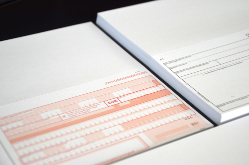 250 Stück Blanko Zahlungsanweisungen (A4 quer) inkl. Perforation