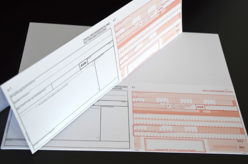 250 Stück Blanko Zahlungsanweisungen (A4 quer) inkl. Perforation
